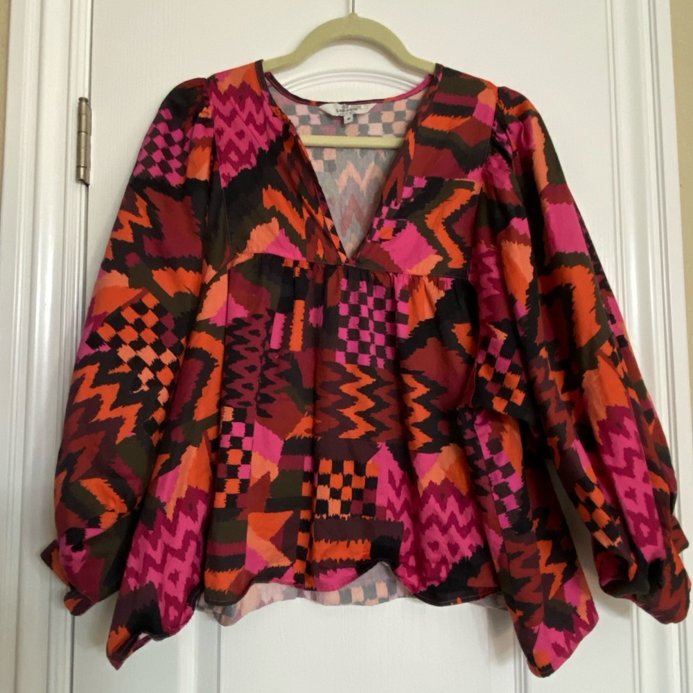 Laroque Nell Blouse - Pink Patchwork Top - image 2